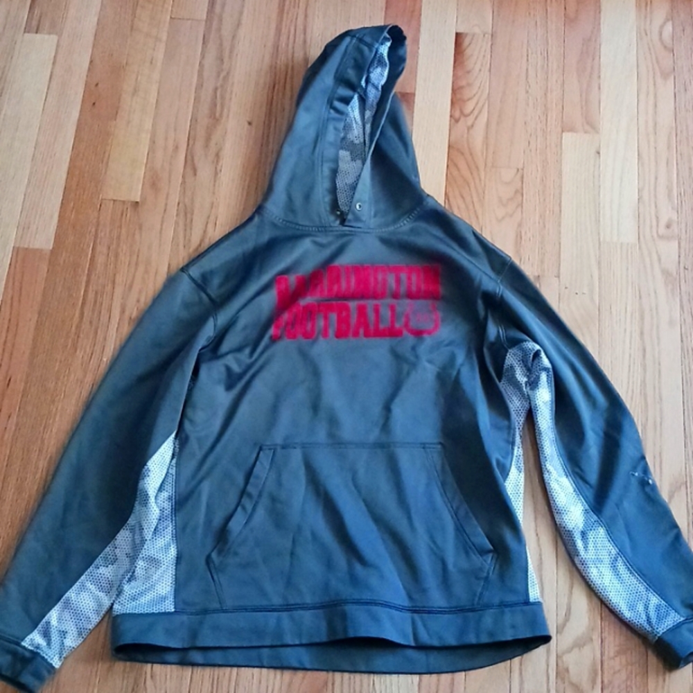 Gray hoodie "Barrington Football" printed on front